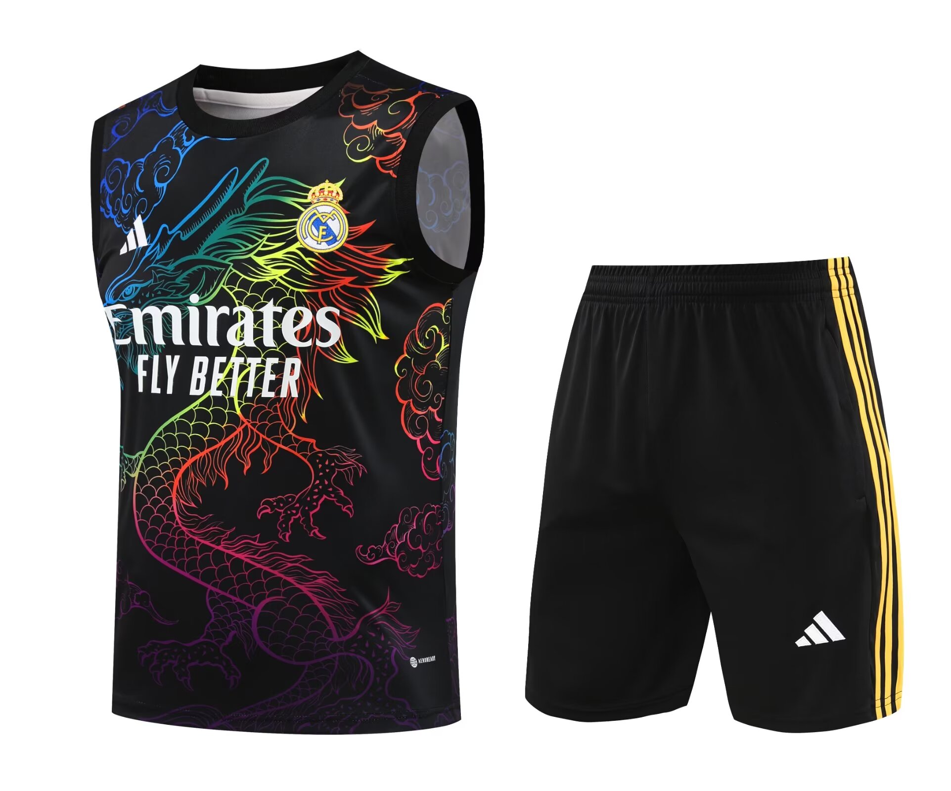 Mens Real Madrid Singlet Suit Black Dragon 2024/25