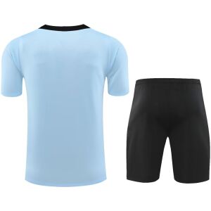 Mens Barcelona Short Training Suit Light Blue 2024/25