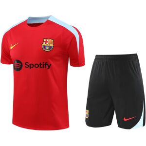 Mens Barcelona Short Training Suit Red 2024/25