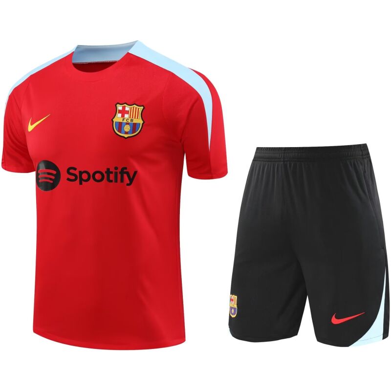 Mens Barcelona Short Training Suit Red 2024/25