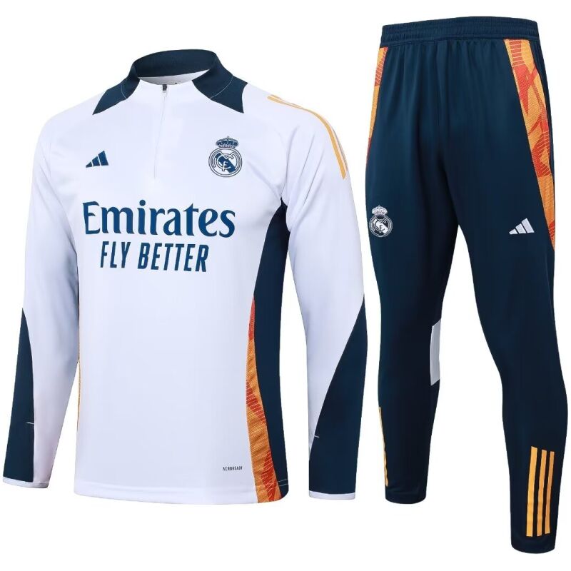 Mens Real Madrid Training Suit White 2024/25