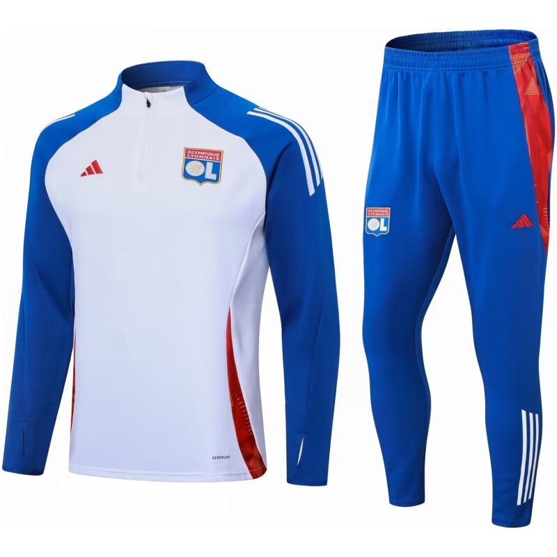 Mens Olympique Lyonnais Training Suit White 2024/25