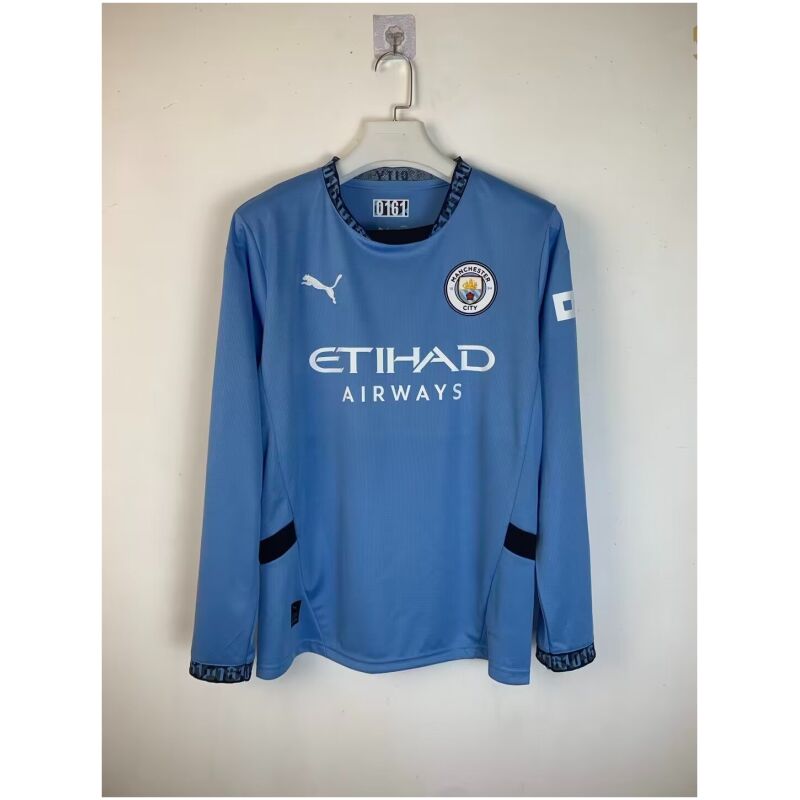 Mens Manchester City Home Jersey Long Sleeve 2024/25