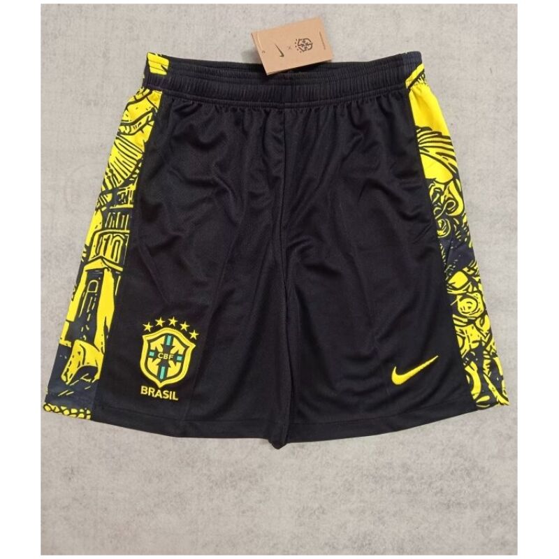 Mens Brazil Special Edition Black – Yellow Shorts 2024