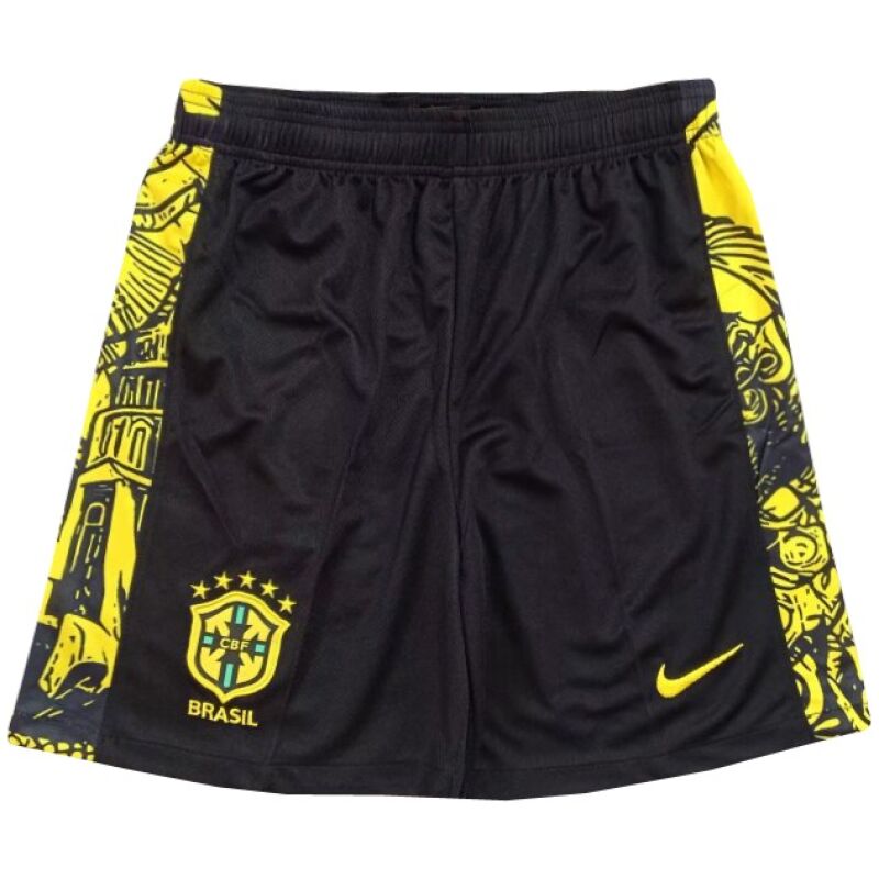 Mens Brazil Special Edition Black – Yellow Shorts 2024