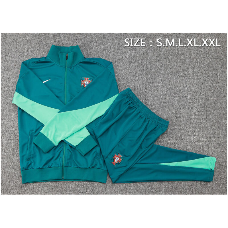 Mens Portugal Jacket + Pants Training Suit Green 2024