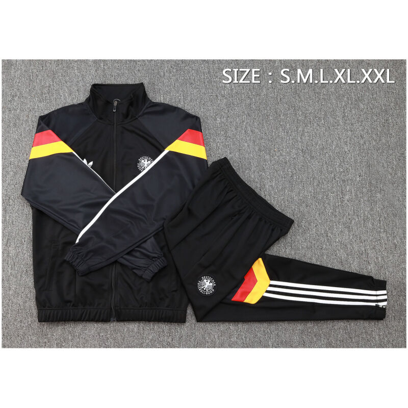 Herren Deutschland Jacke + Hose Trainingsanzug Schwarz 2024