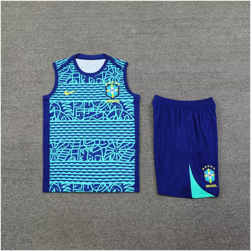 Mens Brazil Singlet Suit Blue 2024