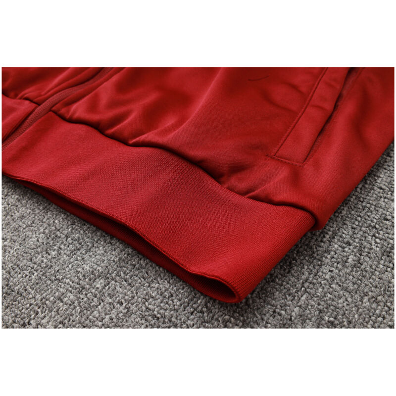 Mens Barcelona Hoodie Jacket + Pants Training Suit Burgundy 2024/25