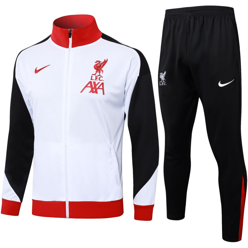 Mens Liverpool Jacket + Pants Training Suit White 2024/25