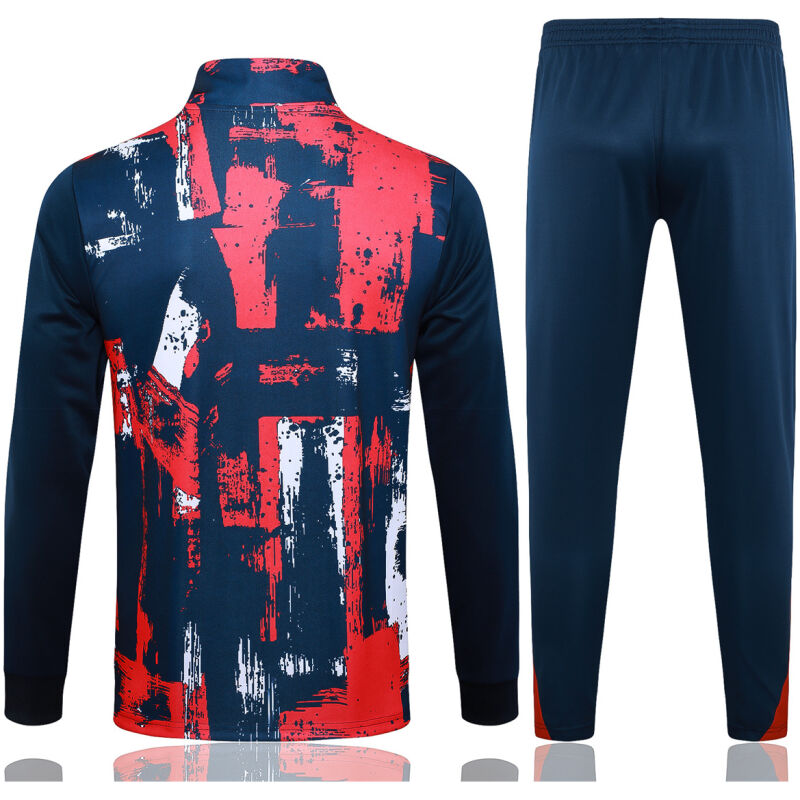 Mens PSG Jacket + Pants Training Suit Red / Blue 2024/25