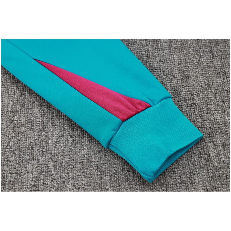 Mens PSG Hoodie Sweatshirt + Pants Training Suit Cyan 2024
