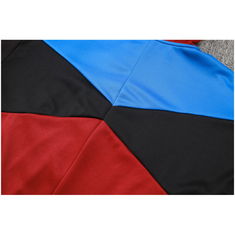 Mens Barcelona Hoodie Jacket + Pants Training Suit Burgundy 2024/25