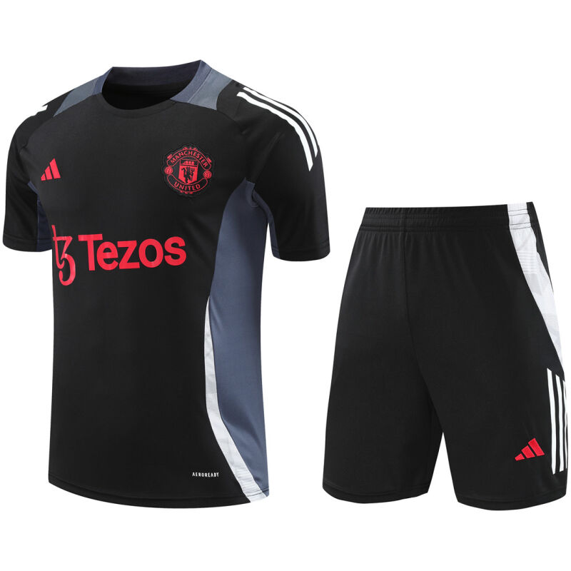 Mens Manchester United Short Training Suit Black 2024/25