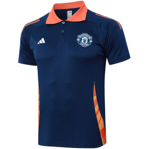 Mens Manchester United Polo Shirt Royal 2024/25