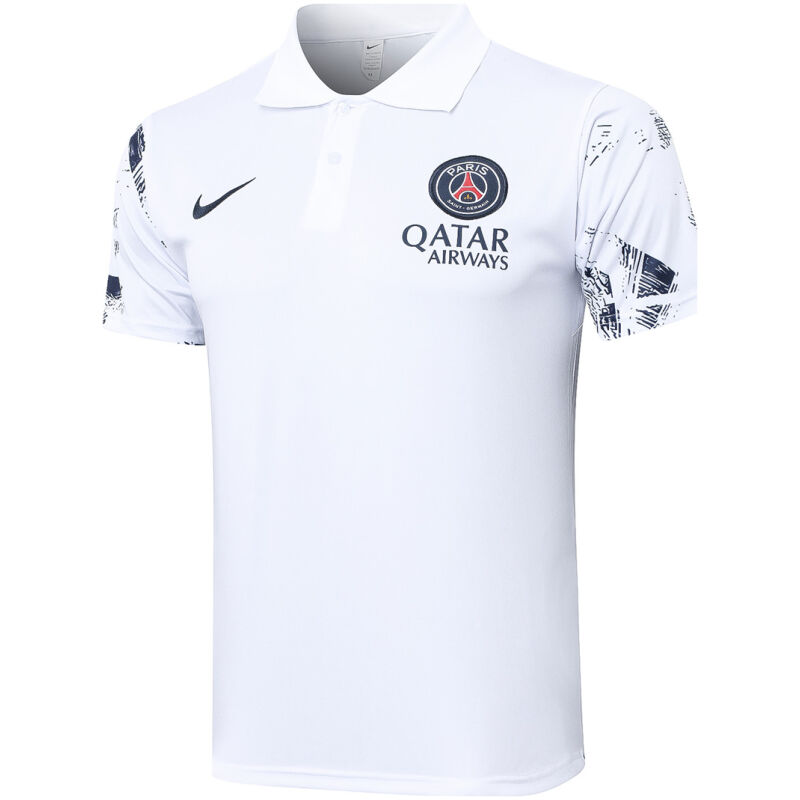 Mens PSG Polo Shirt White 2024/25