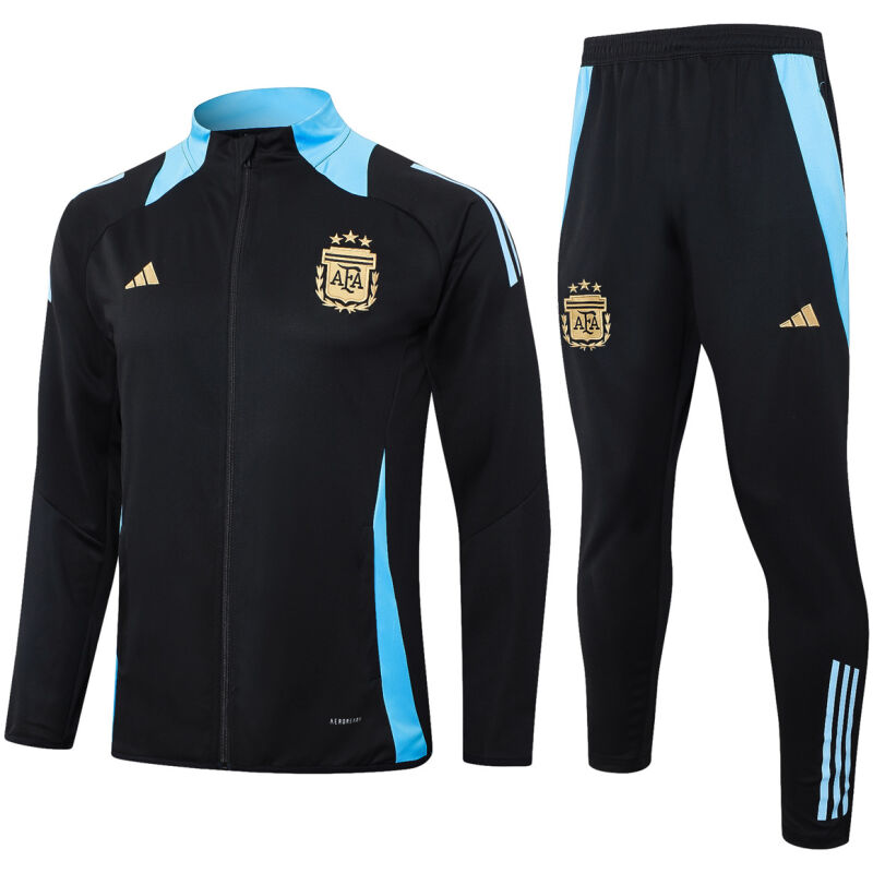 Mens Argentina Jacket + Pants Training Suit Black 2024