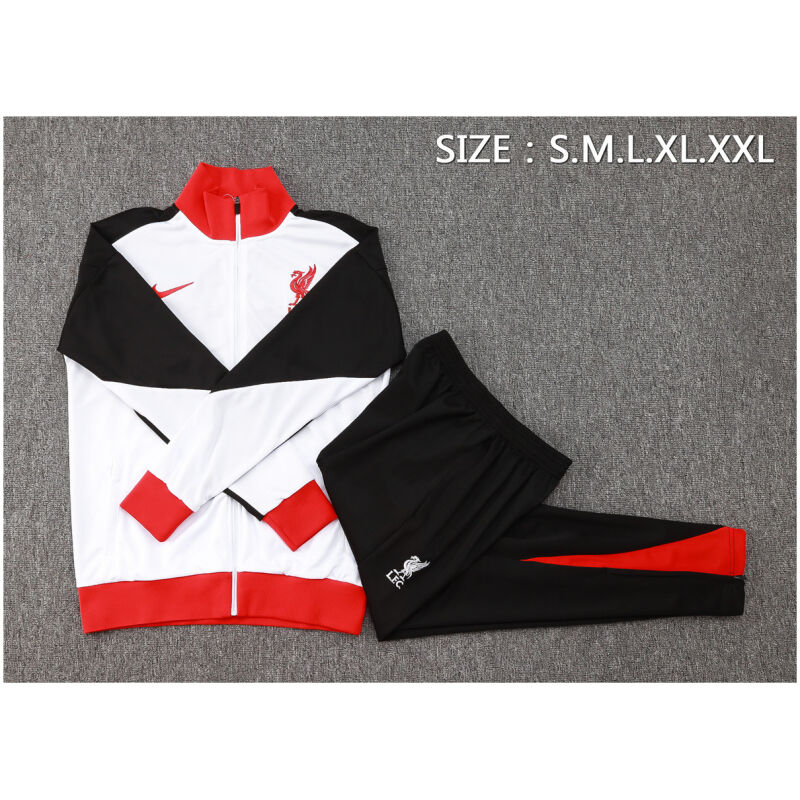 Mens Liverpool Jacket + Pants Training Suit White 2024/25