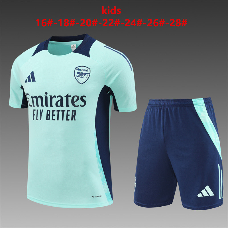 Kids Arsenal Short Training Suit Cyan 2024/25