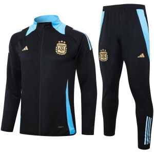 Mens Argentina Jacket + Pants Training Suit Black 2024