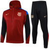 Mens Barcelona Hoodie Jacket + Pants Training Suit Burgundy 2024/25