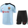 Mens Barcelona Short Training Suit Light Blue 2024/25