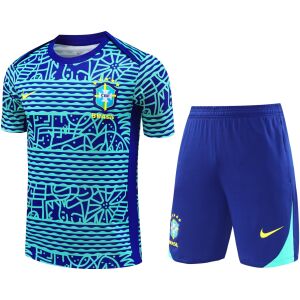 Mens Brazil Short Training Suit Blue 2024