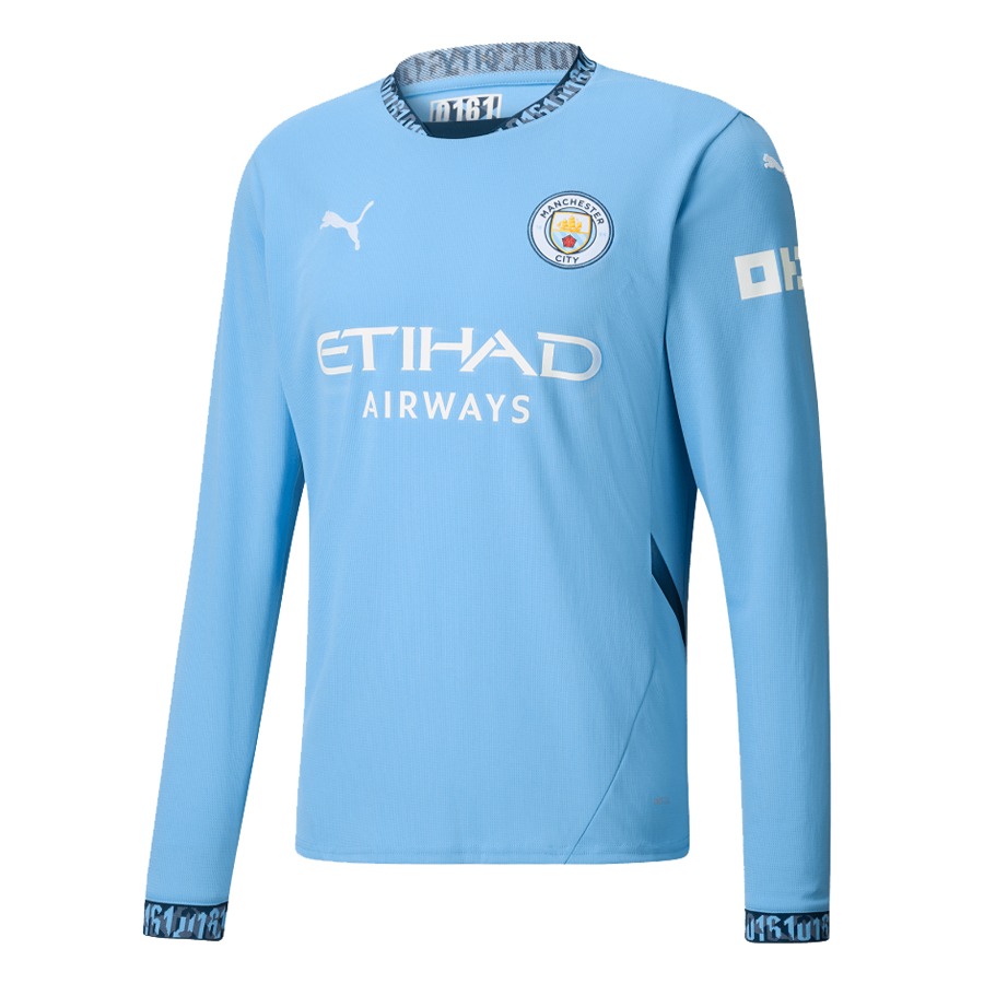 Mens Manchester City Home Jersey Long Sleeve 2024/25