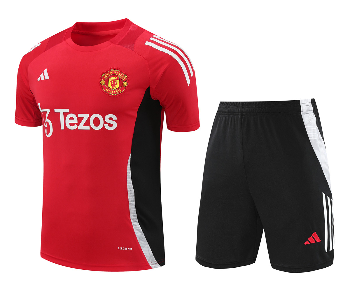 Mens Manchester United Short Training Suit Red 2024/25