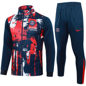 Mens PSG Jacket + Pants Training Suit Red / Blue 2024/25