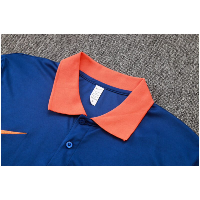 Mens Netherlands Polo Shirt Blue 2024