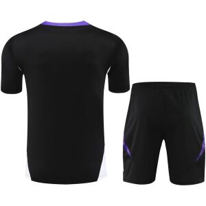 Herren Real Madrid Kurzer Trainingsanzug Schwarz 2024/25