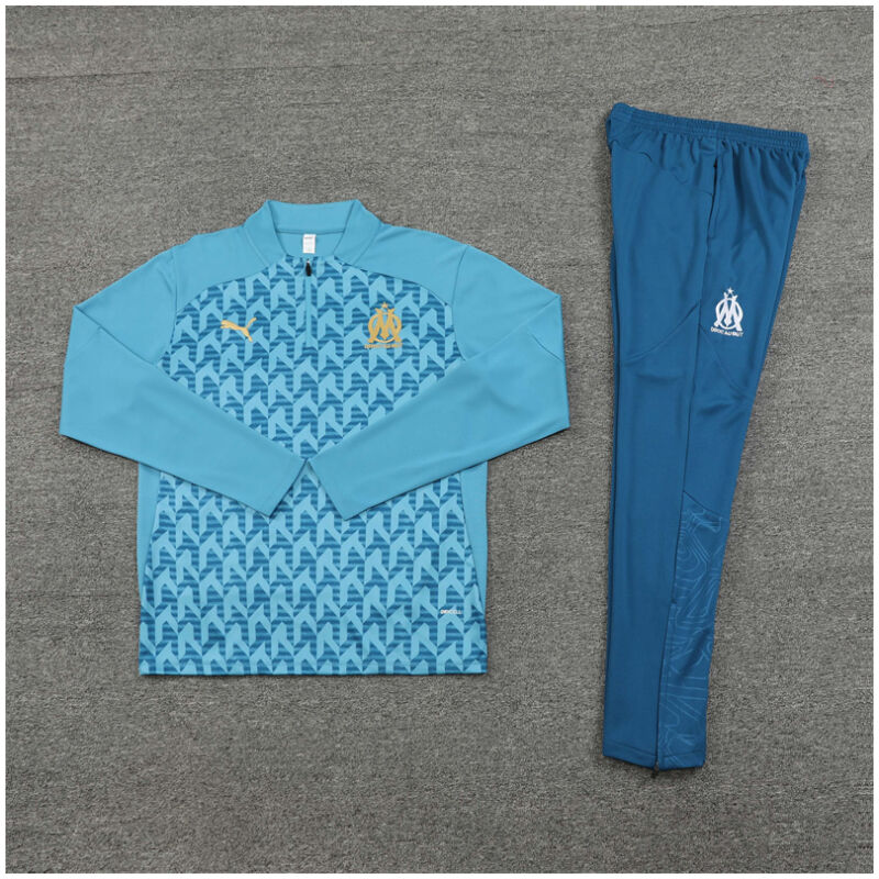 Mens Olympique Marseille Training Suit Aqua 2024/25