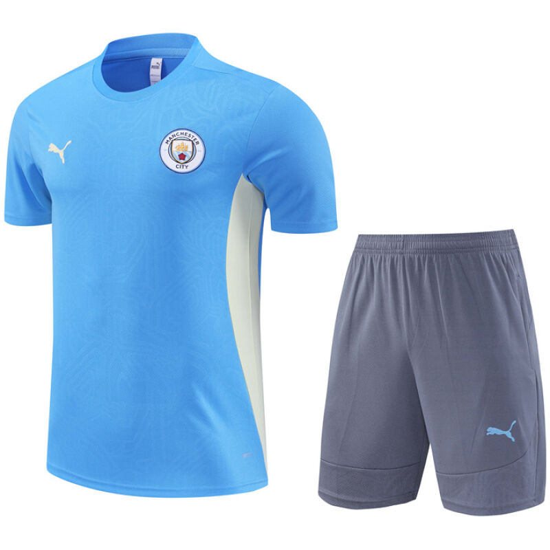Mens Manchester City Short Training Suit Blue 2024/25