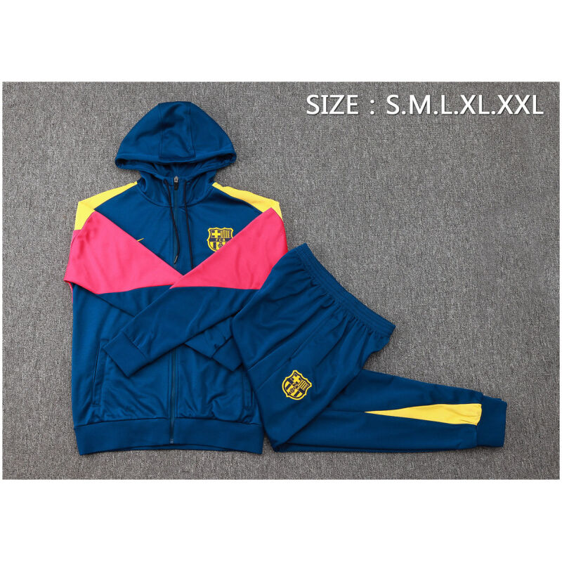 Mens Barcelona Hoodie Jacket + Pants Training Suit Royal 2024/25