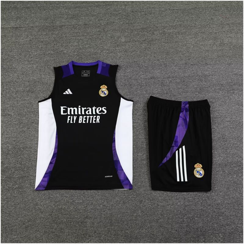 Mens Real Madrid Singlet Suit Black 2024/25