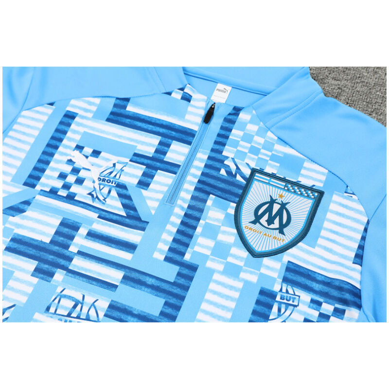 Mens Olympique Marseille Training Suit Blue Pattern 2024/25