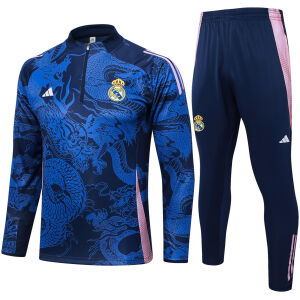Mens Real Madrid Training Suit Blue Dragon 2024/25