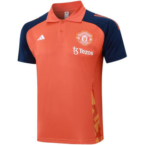 Mens Manchester United Polo Shirt Orange 2024/25