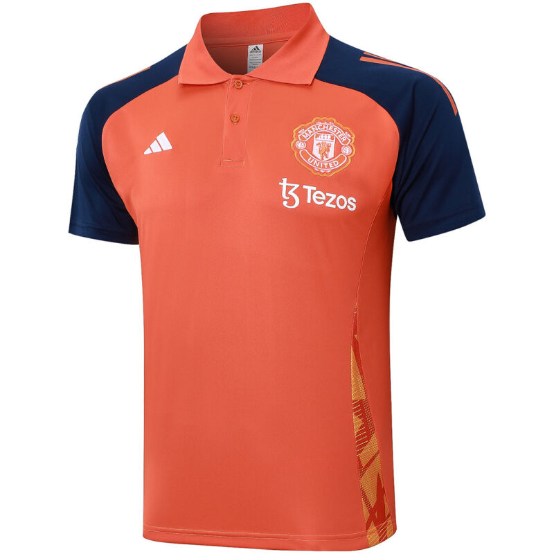 Mens Manchester United Polo Shirt Orange 2024/25
