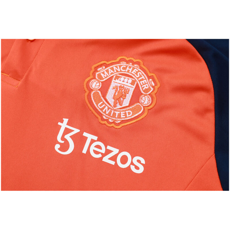 Mens Manchester United Polo Shirt Orange 2024/25