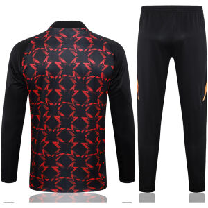 Mens Manchester United Training Suit Black – Red 2024/25