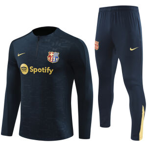 Mens Barcelona Training Suit Dark Blue 2024/25