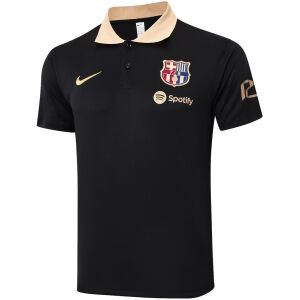 Mens Barcelona Polo Shirt Black 2024/25