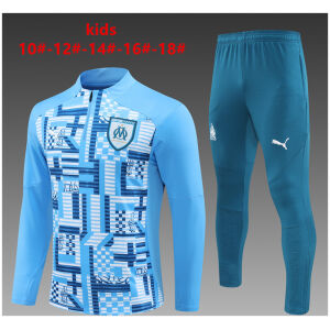 Kids Olympique Marseille Training Suit Blue Pattern 2024/25