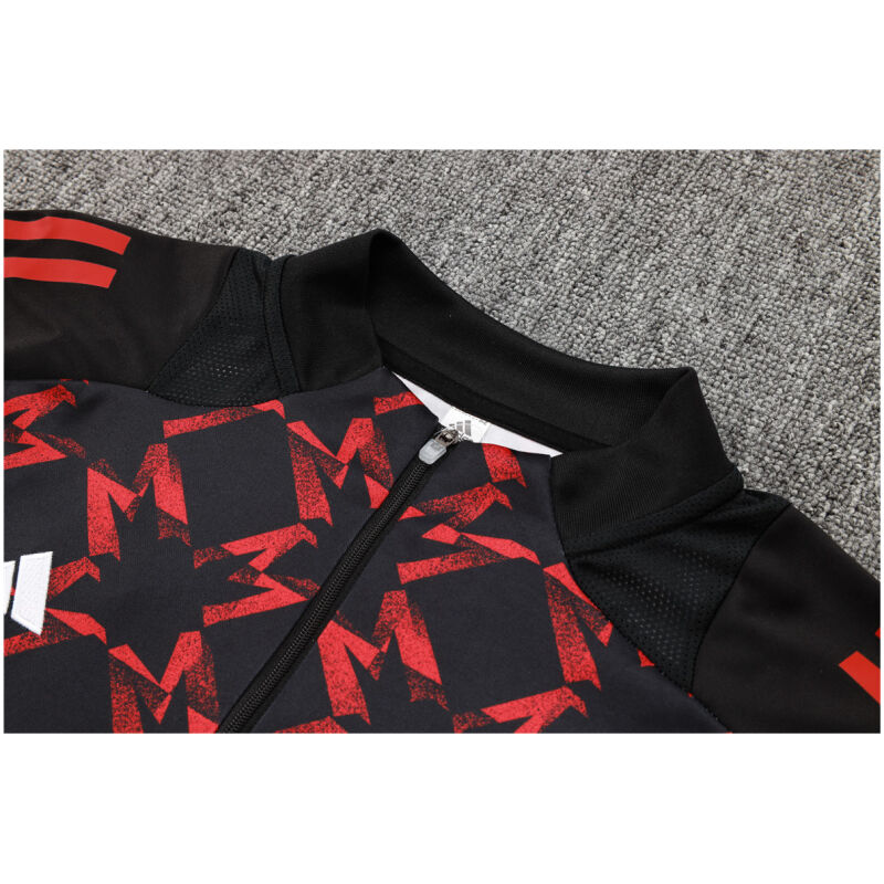 Mens Manchester United Training Suit Black – Red 2024/25
