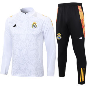 Herren Real Madrid Trainingsanzug Weiß Patten 2024/25
