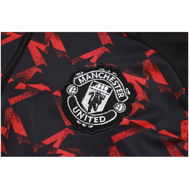 Mens Manchester United Training Suit Black – Red 2024/25