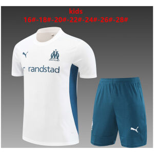 Kids Olympique Marseille Short Training Suit White 2024/25