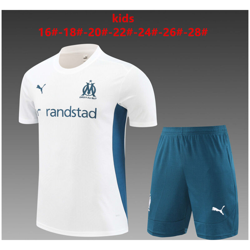 Kids Olympique Marseille Short Training Suit White 2024/25
